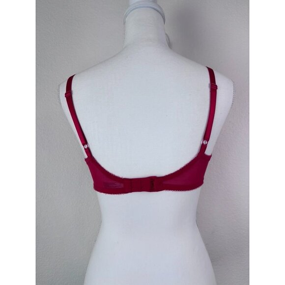 Wacoal women's 34D red all dressed up lace underwire bra lingerie unlined - Picture 4 of 7